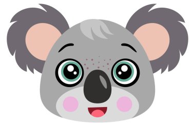 Beyaz tenli, dost canlısı koala yüzü.