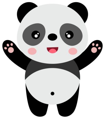 Mutlu panda bembeyaz