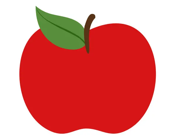 白で隔離された新鮮な赤いリンゴ — ストックベクタ