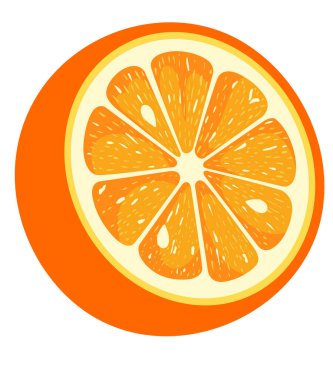 Taze portakalın yarısı izole.