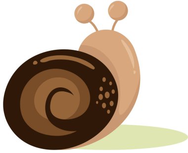 Beyaz tenli sevimli kahverengi salyangoz.