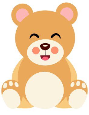 Tatlı ayıcık tek başına oturuyor.