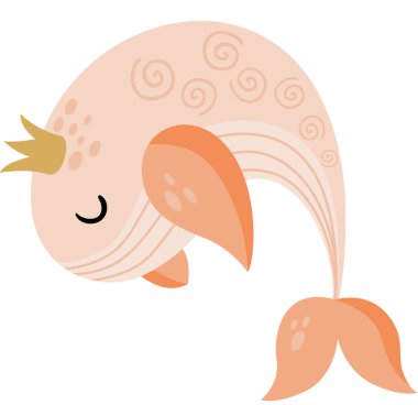 Taçlı sevimli balina prenses.