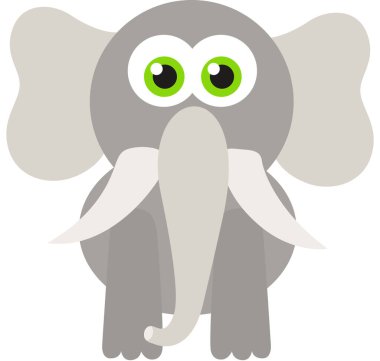 Yeşil gözlü sevimli bir fil.