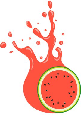 Karpuz dilimi, sıçrama suyu izole edilmiş.