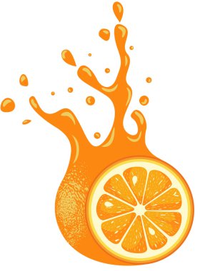 Portakal dilimi suyu izole edilmiş.