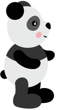 Cute panda standing isolated on white clipart