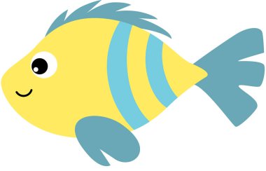 Beyaz tenli komik sarı balık.