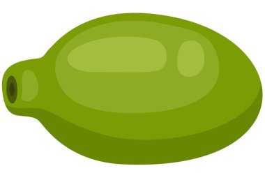 Olgun yeşil papaya beyazda izole edilmiş.