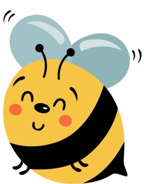 Beyaz tenli şirin mutlu arı.