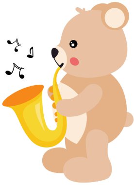 Saksafon çalan sevimli ayıcık.