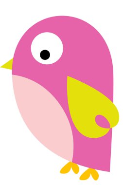 Tuhaf küçük pembe kuş izole edilmiş
