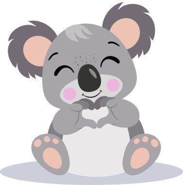 Sevimli koala, elleriyle kalp yapıyor.