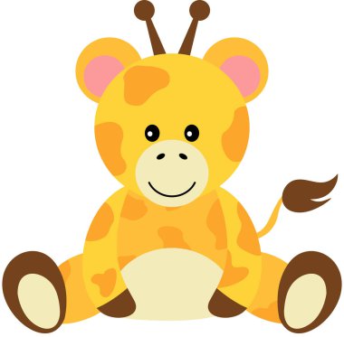 Şirin ve dost canlısı zürafa oturuyor.