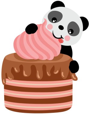 Lezzetli çilekli tatlı panda.