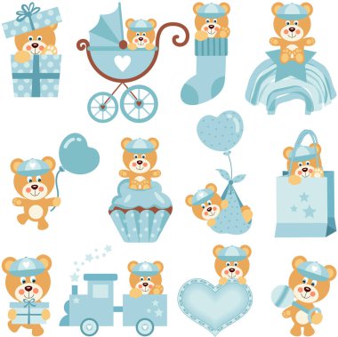 Oyuncak ayının mavi dijital elementleri.