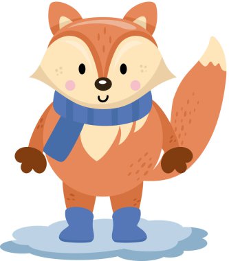 Eşarplı ve çizmeli kış tilkisi