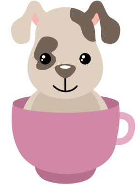 Fincanın içindeki sevimli köpek.