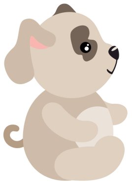 Sevimli köpek yavrusu beyazı izole etmiş.