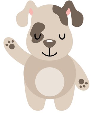 Sevimli ve dost canlısı köpek el sallıyor