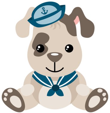 Komik ve sevimli köpek denizci.