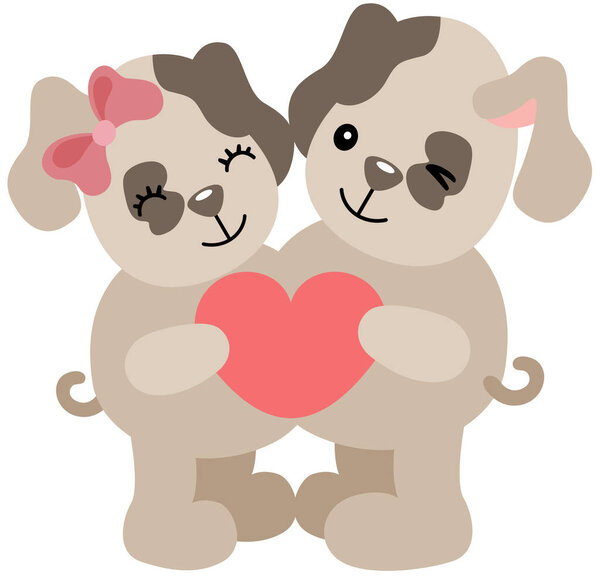 Милая влюбленная собачья пара