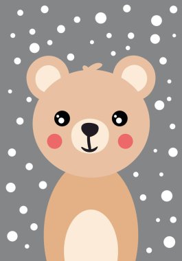 Sevimli oyuncak ayıyla güzel bir illüstrasyon