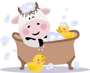 Sevimli inek banyo