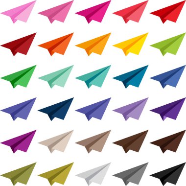 Renkli origami kağıt düzleminin dijital kolajını ayarla