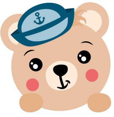 Tatlı oyuncak ayı denizci dikizliyor.