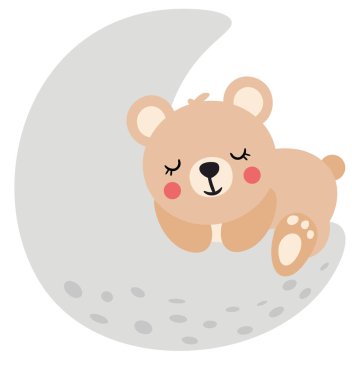 Tatlı oyuncak ayı Ay 'da Uyuyor