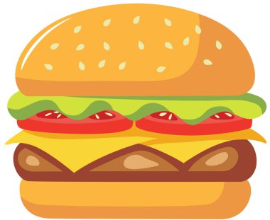 Lezzetli Klasik Cheeseburger ve tüm hazırlıklar