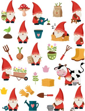 Bir grup Büyüleyici Orman Cücesi Bahçe Faaliyetleri Yapıyor