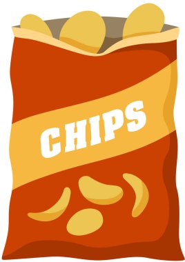 Çıtır Çıtır Patates cipsi Paket Çizimi