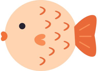 Tatlı Japon Balığı Yüzme Çizgi Filmi Su Altında İllüstrasyon