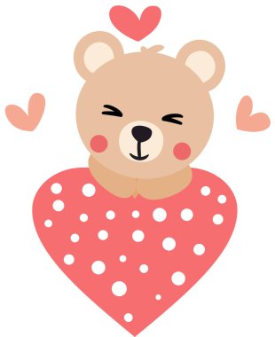 Arkadaş canlısı oyuncak ayı Polka Dot Heart 'ı kucaklıyor