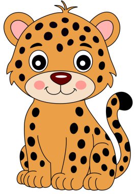 Şirin Çita oturuyor ve gülümsüyor.