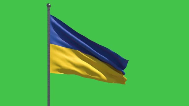 Yeşil Arka Planda Ukrayna Bayrağı Dalgalanması Kolay Anahtarlama Için Mükemmel — Stok video