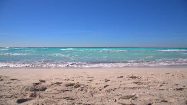 Tropisk Exotisk Havsutsikt Från Den Vita Sanden Vid Stranden Vacker — Stockvideo