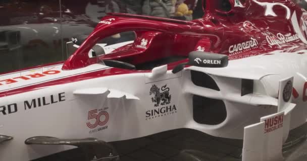 Варшава Польша Декабря 2020 Года Автомобиль Alfa Romeo Racing Формулы — стоковое видео