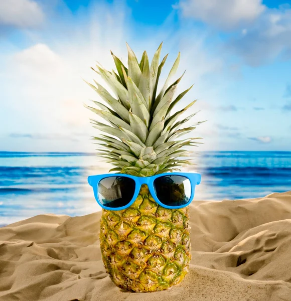 Ananas Tropische Vakantie Strand Vibes — Stockfoto