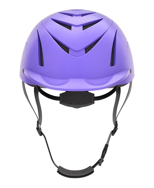 白い背景に隔離された乗馬ヘルメットのフロントビュー 3Dイラスト — ストック写真