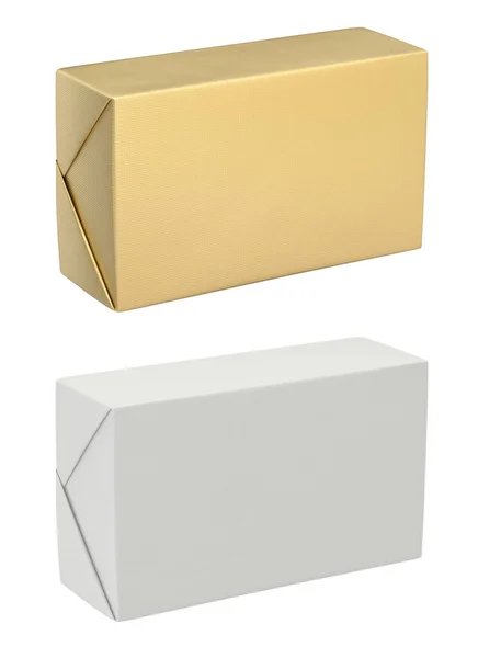 Butter Attrappe Mit Leerer Oberfläche Isoliert Auf Weißem Hintergrund Illustration — Stockfoto