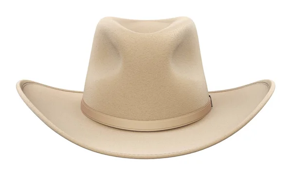 Vista Frontal Chapéu Cowboy Isolado Fundo Branco Ilustração — Fotografia de Stock