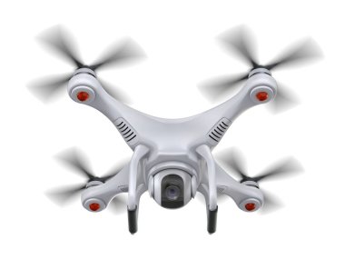 Kameralı kuadrokopter drone - 3 boyutlu illüstrasyon