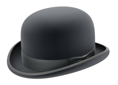 Beyaz arkaplanda izole edilmiş siyah melon şapka - 3D illüstrasyon