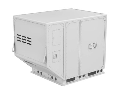 Metal paletli hava kargo konteynırının çamur çizimi - 3 boyutlu illüstrasyon