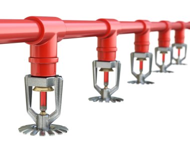 Beyaz arka planda izole edilmiş vakumlu cam tüplü yangın fıskiyeleri - 3 boyutlu illüt