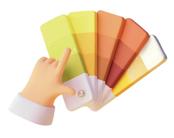 Vector Icon Hand Choosing Color Swatch Paint Color Palette Guide — Stock Vector