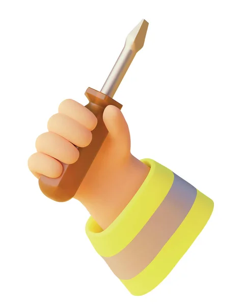 Ícone Vetorial Chave Fenda Mão Serviço Reparação Manutenção Ilustração — Vetor de Stock
